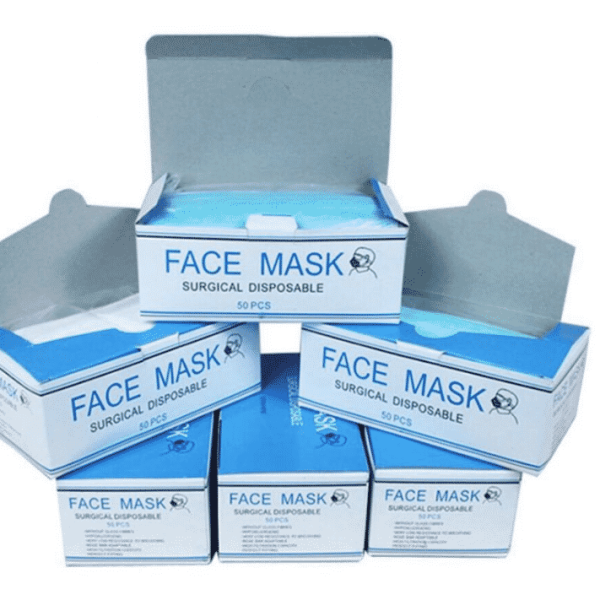 Surgical Protective Face Masks, 3-Ply - Blue